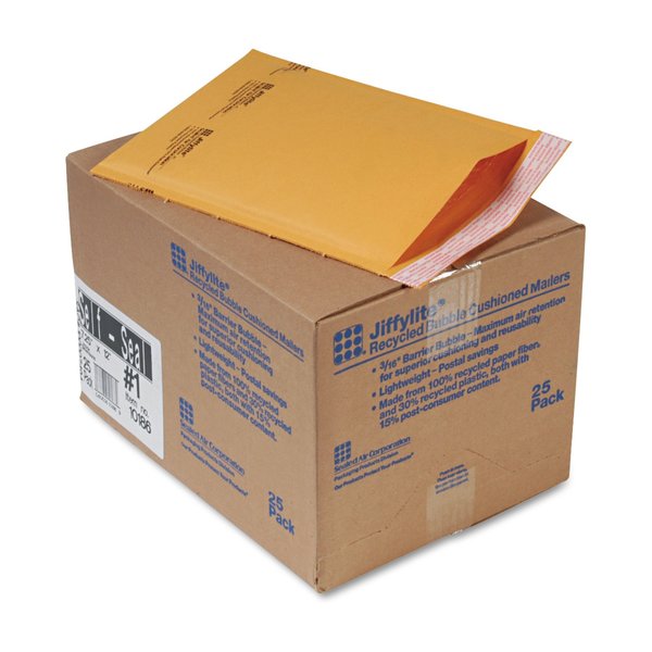 Sealed Air Mailer, 7-1/4 x 12 in., PK25 10186